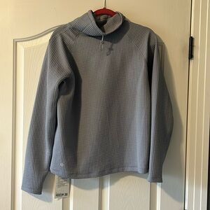 Lululemon waffle knit funnel neck long sleeve - size 6, purple/grey